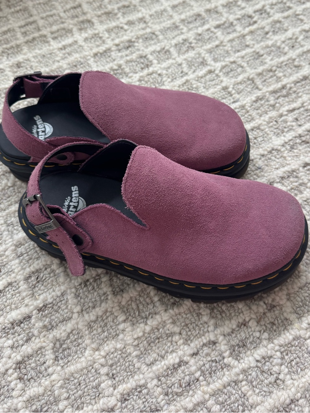 Dr. Martens Zebzag Suede Slingback Clogs